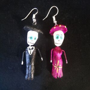 Women Dia de Muertos Day of the Dead Dangle Earrings Halloween Jewelry Fashion